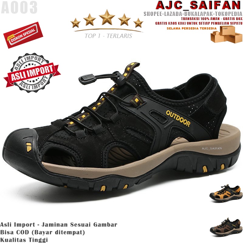 ⭐⭐⭐⭐⭐ Promo Sandal Gunung Kulit Asli Import Pria Wanita Anak Dan Dewasa Asli Import A004