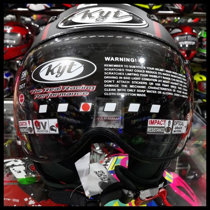 Helm Half Face Kyt Elsico Motif #5 Lego Black Doff / Red