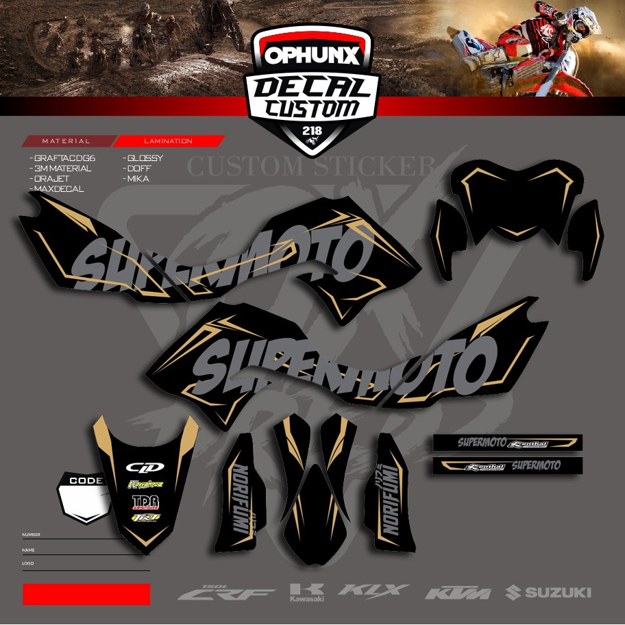 Sticker Decal Kawasaki Bisa Untuk KLX GORDON KLX BF KLX 150 KLX L (2)