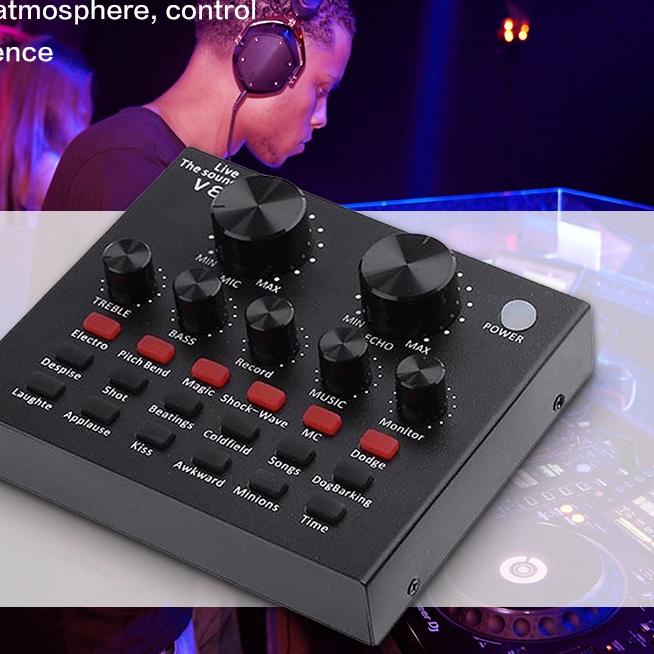 SALE|SQ17|bonkyo V8 SoundCard Audio untuk HP PC Mac - V8 SoundCard White/Black  Live Broadcast Karao