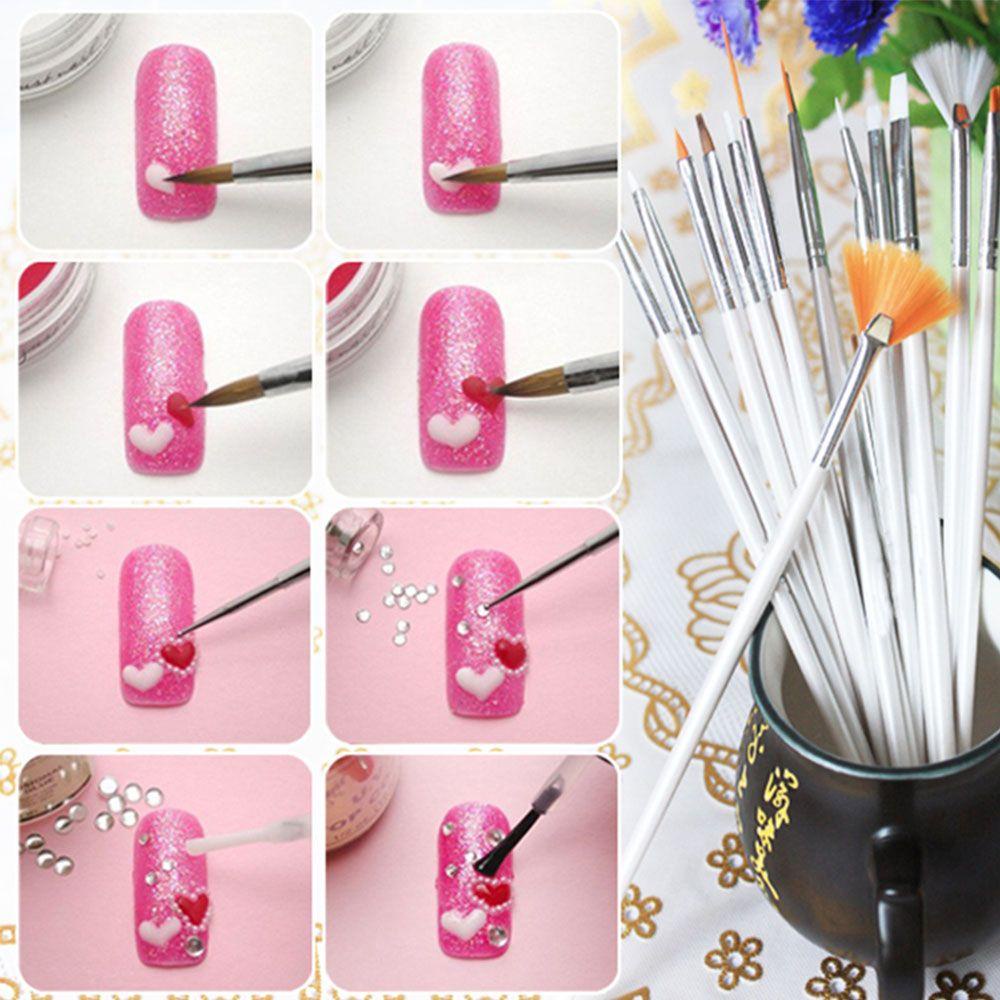 [Elegan] Dekorasi Nail Art 25Pcs/Set Roda Gambar Akrilik DIY Rhinestones Kristal Dotting Pen Kit