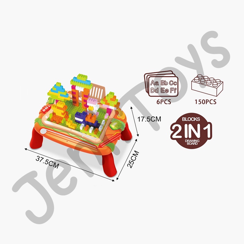 JennToys - Mainan Papan Tulis Meja anak -2 in 1 Magnetic drawing board Block Palette &amp; Color Palette