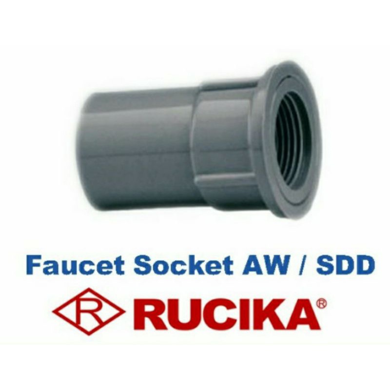 SDD 1 1/2 inch Aw Rucika sok drat dalam pvc 1.5 inch faucet socket