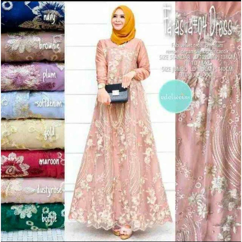 FARASYA#4 DRESS best seller gamis tille bordir