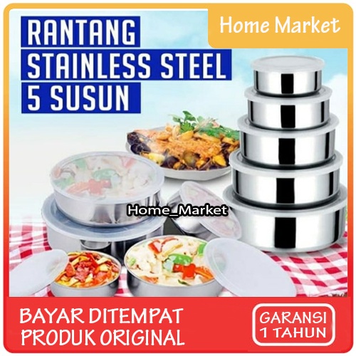 Fresh Box 5 in 1 Rantang Susun Stainless Steel GSF