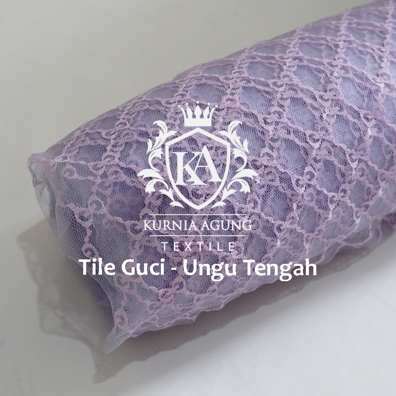 Kain Tile Tule Tulle Motif Gucci Halus Jatuh lebar 150cm Bahan Gaun Dress dll per 45 Meter/Roll  Mur