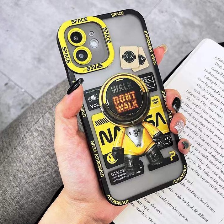 Soft Case Silikon TPU Transparan Motif Astronot Untuk Iphone 13 12 11 Pro X XR XS Max SE 2020 6 6S 7 8 Plus