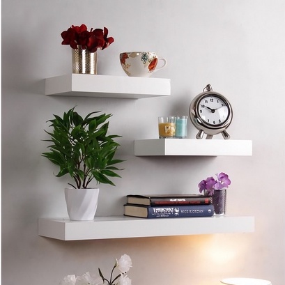 ONLYONE12 Rak Ambalan Dinding Gantung Serbaguna Tanpa Bor / Rak Ambalan Dinding Melayang / Floating Shelf Rak Dinding Ambalan 40x15x4cm