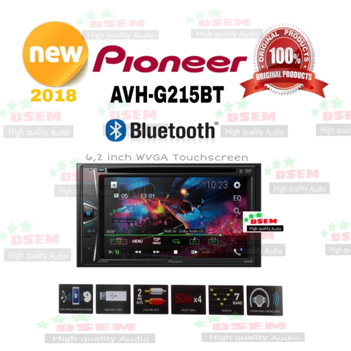 Pioneer AVH-G215BT Head Unit Double Din Tape Mobil AVH-G215BT