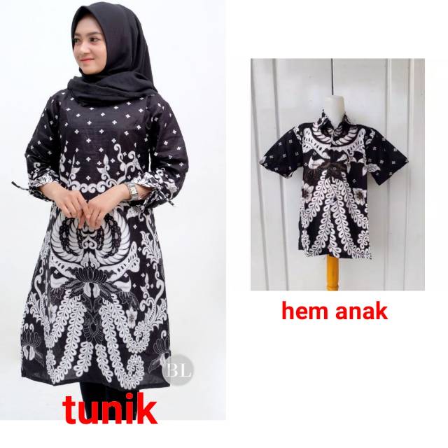 Hem anak dan tunik dewasa seragaman ibu anak new motiv gurita