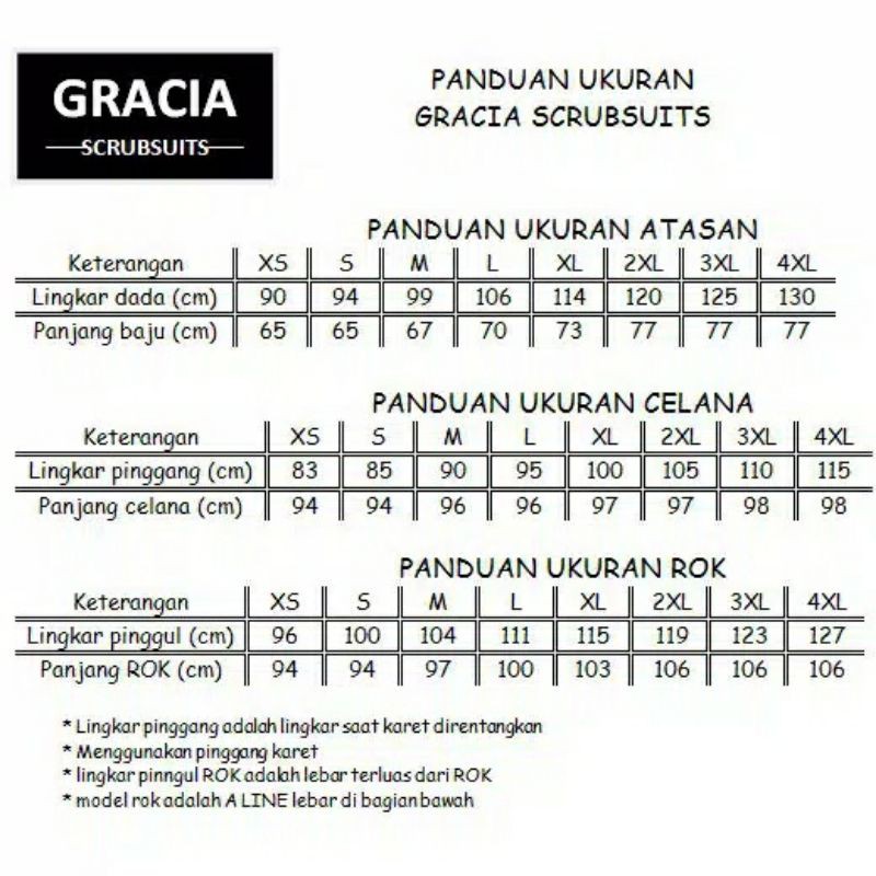 GRACIA SCRUBSUITS - baju jaga / baju ok / oka / scrub jaga malam jamal list warna penutup dada MURAH