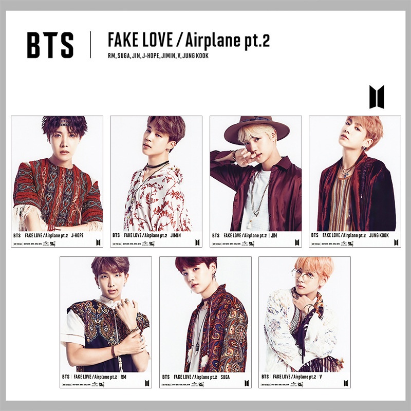 7pcs Kartu Lomo Foto Palsu BTS Bangtan Boys LOVE Ukuran Kecil