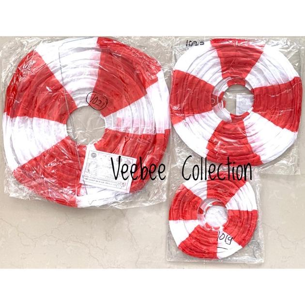 Lampion Bendera Bulat 30Cm. Lampion Agustusan. Dekorasi Agustusan