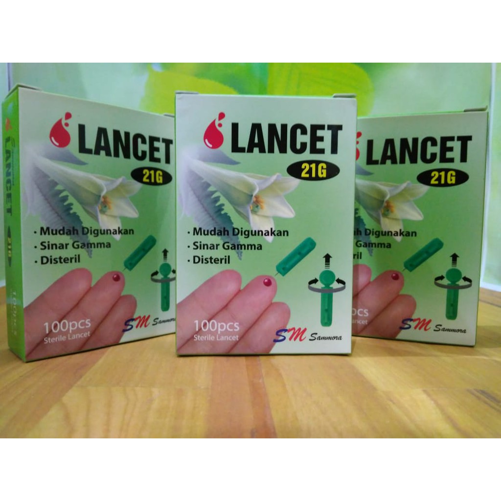 Blood Lancet 21G Sammora Isi 100 Jarum Bekam Samora 21G Ori