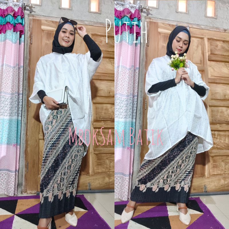 COD | ICE SERIES ( HANYA ATASAN ) by MbokSam Batik | SHIREN TUNIK ( HANYA ATASAN ) | BLOUSE SHIREN | BLOUSE ALISA BEST SELLER | SABRINA PUTIH | BLOUSE PUTIH SABRINA | BLOUSE BABY BLUE | BLOUSE PUTIH POLOS | SABRINA BLOUSE