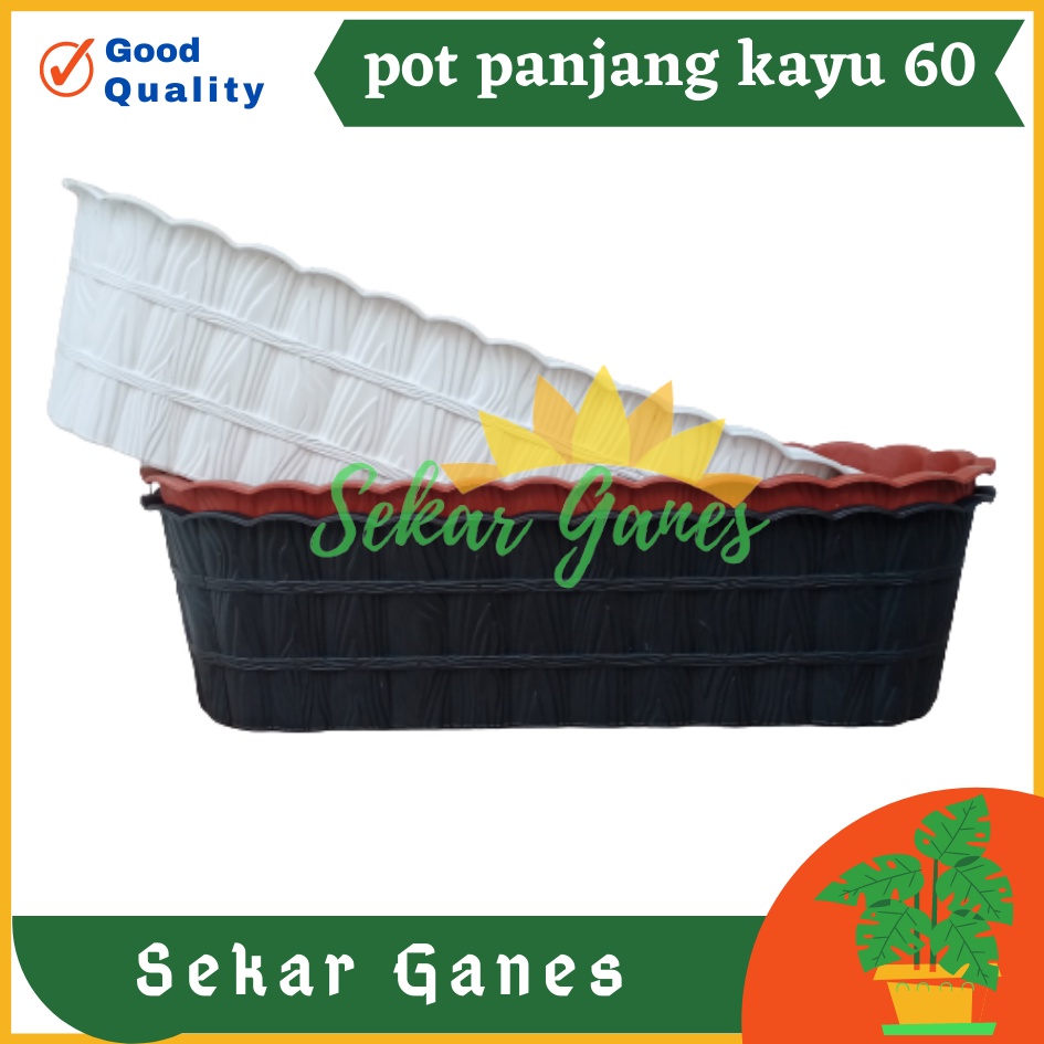 Sekarganes Pot Segi Panjang Kayu 60 Putih Hitam Coklat Merah Bata CJP Pot Segi Persegi Panjang Plastik 60 70 Cm Besar Murah Pot Bunga Segi Panjang  Besar Hitam Putih