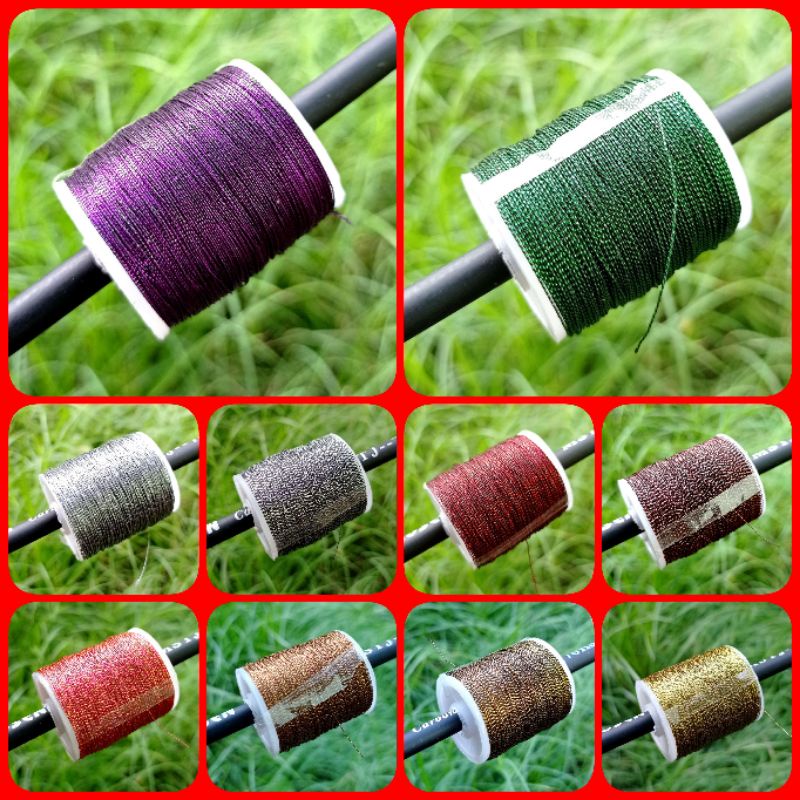 Benang wrapping joran metalik two colour size C & D