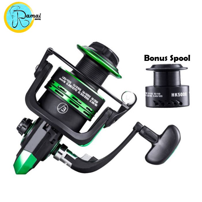 COD Reel Double Spool Metal Kagawa AOjiang Shark HK Series 1000 - 7000 Bonus Spool ABS