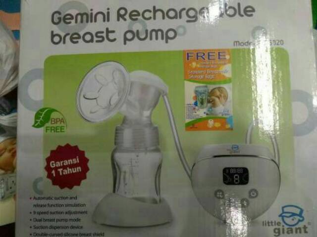 BREASTPUMP ELEKTRIK LITTLE GIANT / GEMINI RECHARGEABLE BRESTPUMP LITTLEGIANT