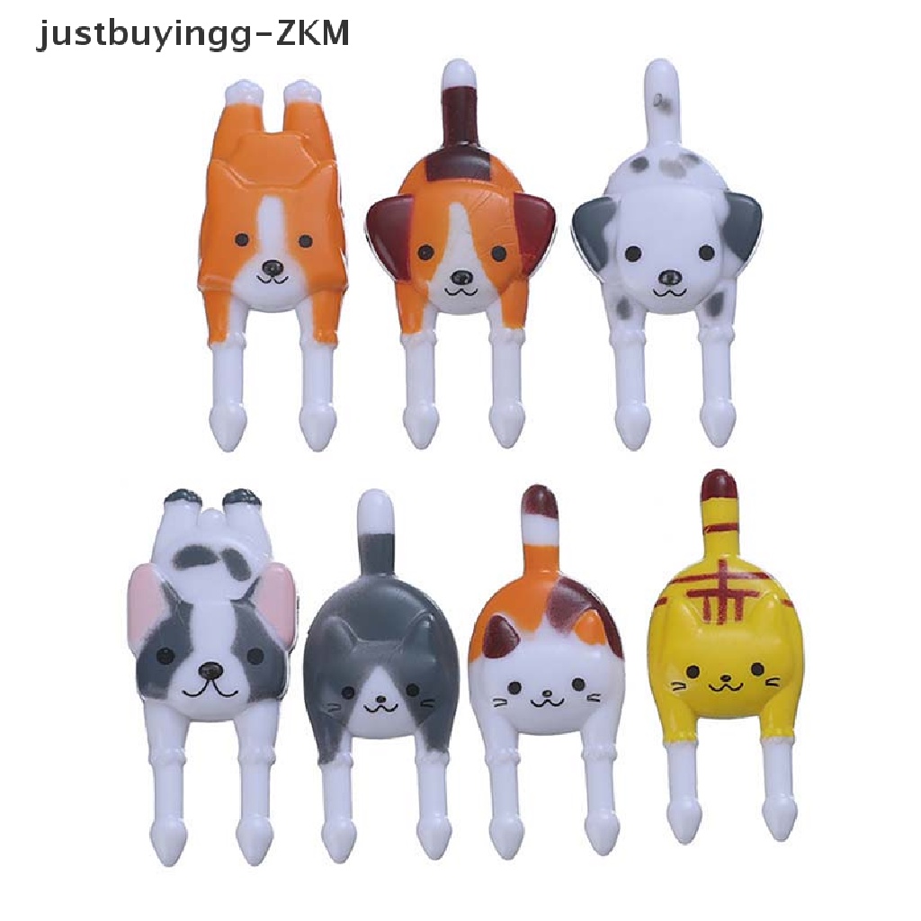 [justbuyingg] 7Pcs/set  Cute Mini Animal Cartoon Food Picks Children Snack Food Fruit Forks [zkm]