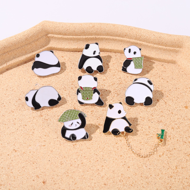 Pin Bros Lencana Enamel Bentuk Kartun Hewan Panda Untuk Hadiah Teman