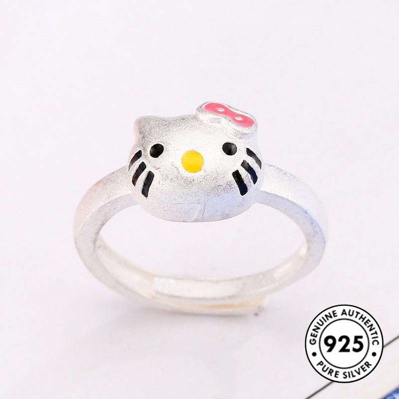 Cincin Desain Kartun Hellokitty Bahan S925 Silver