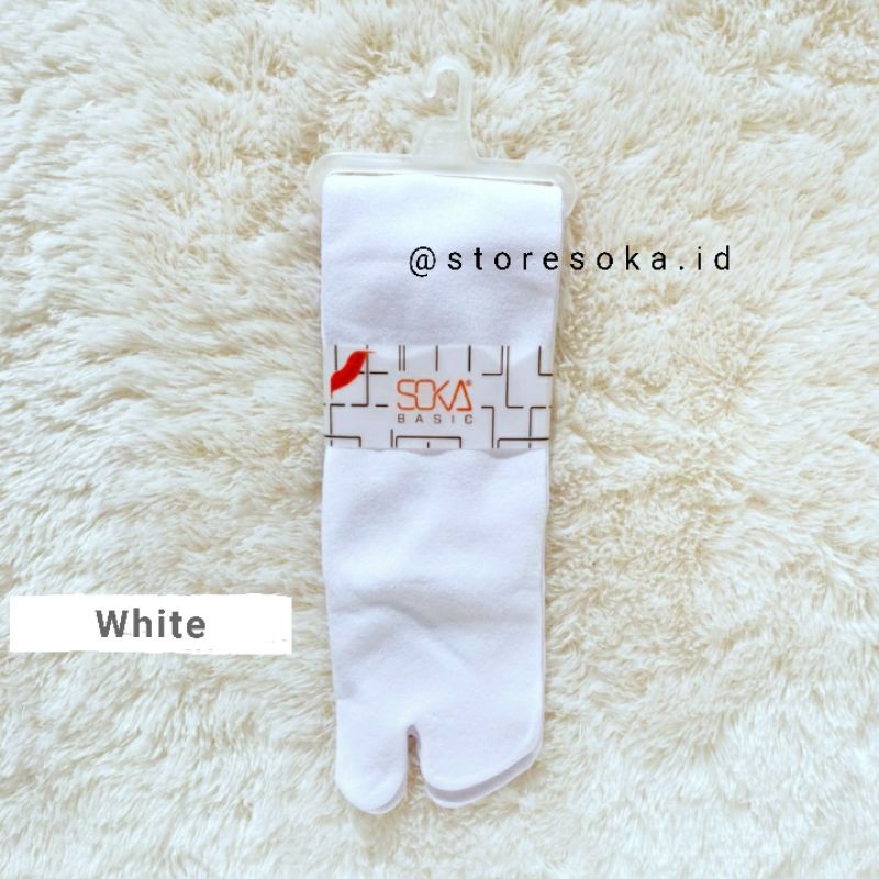 Kaos Kaki SOKA Jempol Panjang - Size L Basic Standar Polos-L-White|Putih