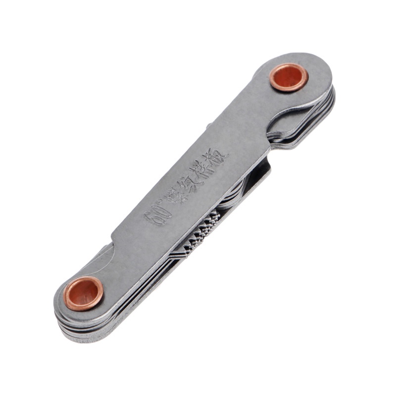 Mary 2pcs / Set Alat Ukur Drat / Baut Metrik 60 + 55 Derajat Bahan Stainless Steel Untuk Peralatan Tukang