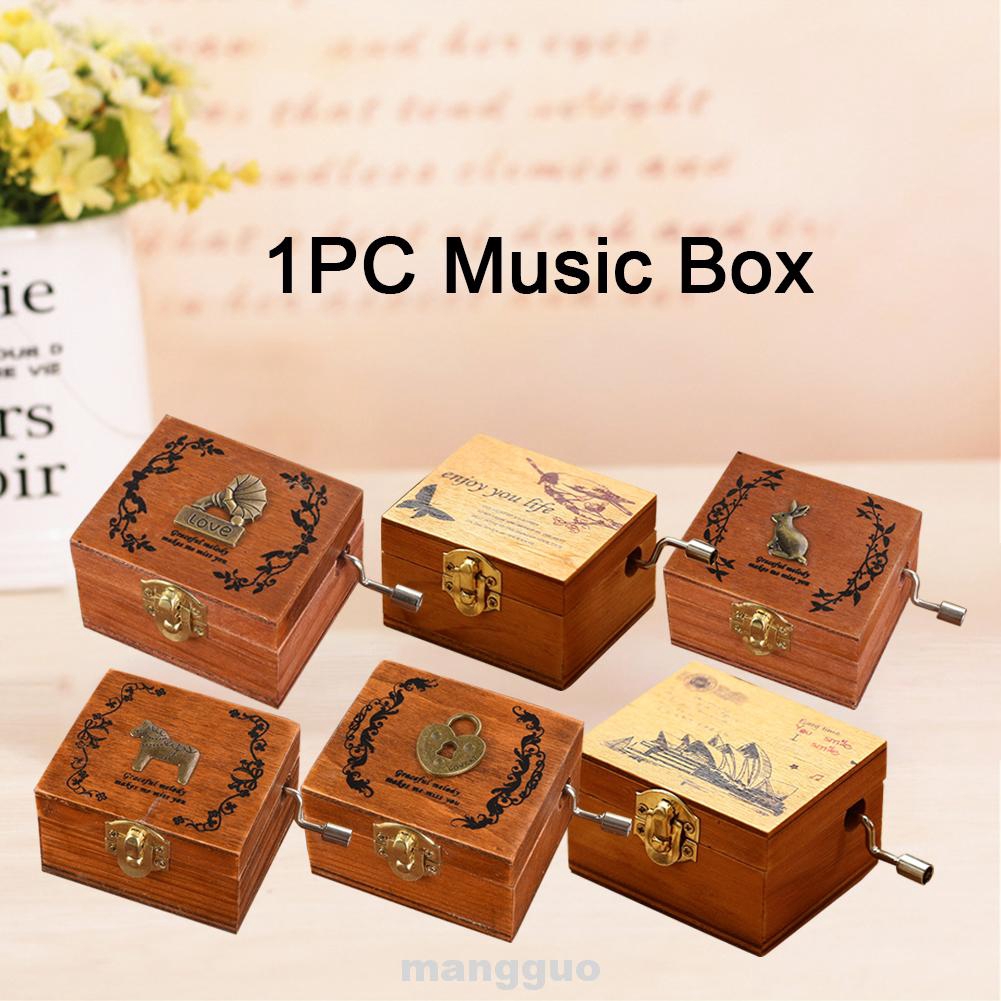 Carved Wooden Home Decoration Antique Christmas Crafts Music Box Shopee Indonesia