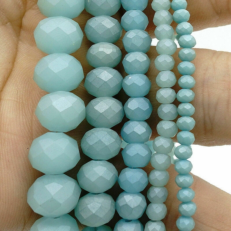 68pcs/145pcs Manik-Manik Kristal Kaca Rondelle 2/3/4/6/8mm Untuk Membuat Perhiasan Diy