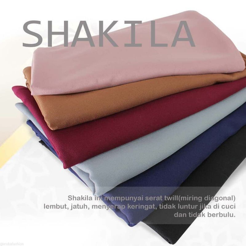 Kain Shakila polos sakila  Premium Grade A (harga per 0.5m)