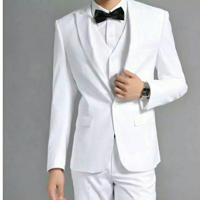 SETELAN JAS RESMI /JAS KANTOR/JAS FORMAL/SETELEN JAS PRIA PUTIH/JAS SLIMFIT