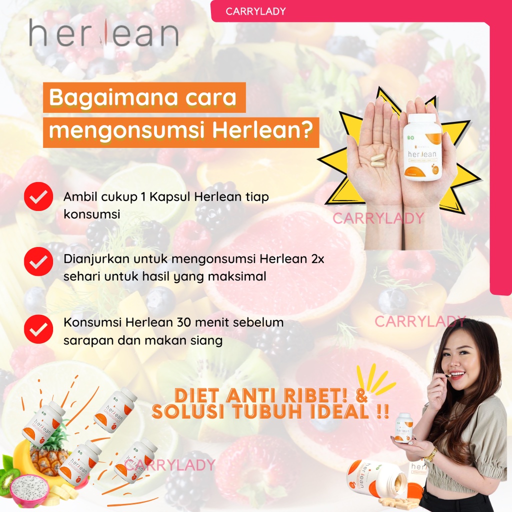 HERLEAN 1 BOX ISI 60 KAPSUL ORIGINAL PEMBAKAR LEMAK PENAHAN NAFSU MAKAN BY HERWELL HERVIBE HERSLIM