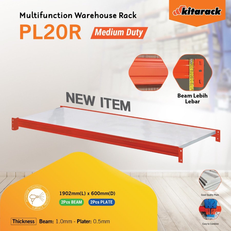 KITARACK PL20 LAYER, SHELF, AMBALAN, TATAKAN RAK Gudang Rack Warehouse