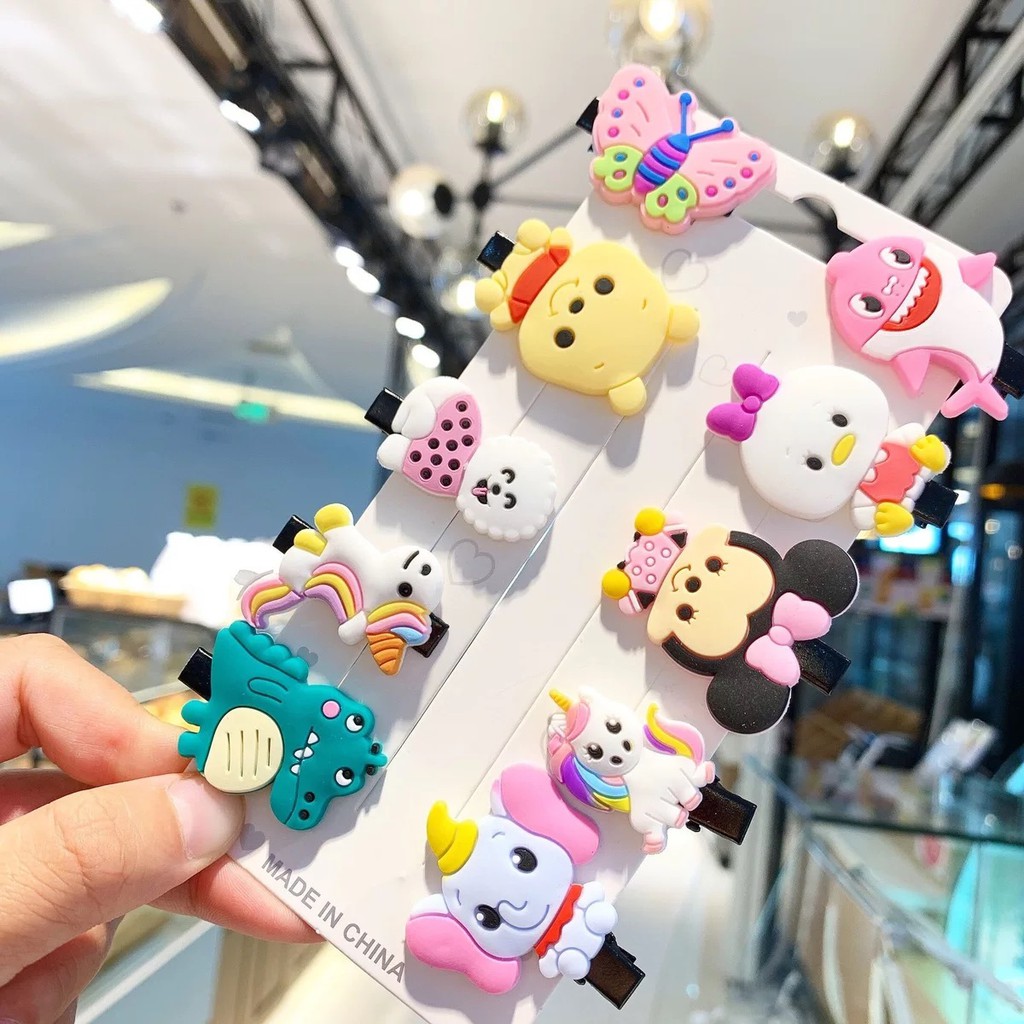 10PCS JEPIT RAMBUT ANAK / JEPITAN RAMBUT ANAK MOTIF KARAKTER KARTUN-JPT - KARTUN ANIMAL