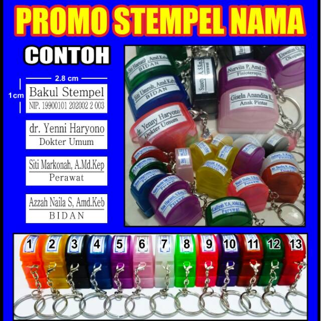 

STEMPEL NAMA DOKTER NIP SIP BIDAN PERAWAT 10 X28 MM Gantungan Kunci