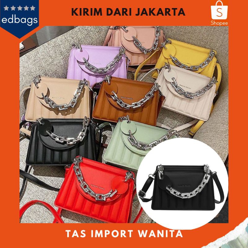 RESTOK  Tas Selempang Wanita Fashion Silver Rantai 2075 2276 6882 56016 8605 V22868 K99044 EDBAGS
