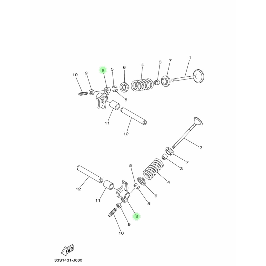 PLATUK KLEP ROCKER ROKER ARM XEON KARBU ORIGINAL YGP 33S-E2151-00