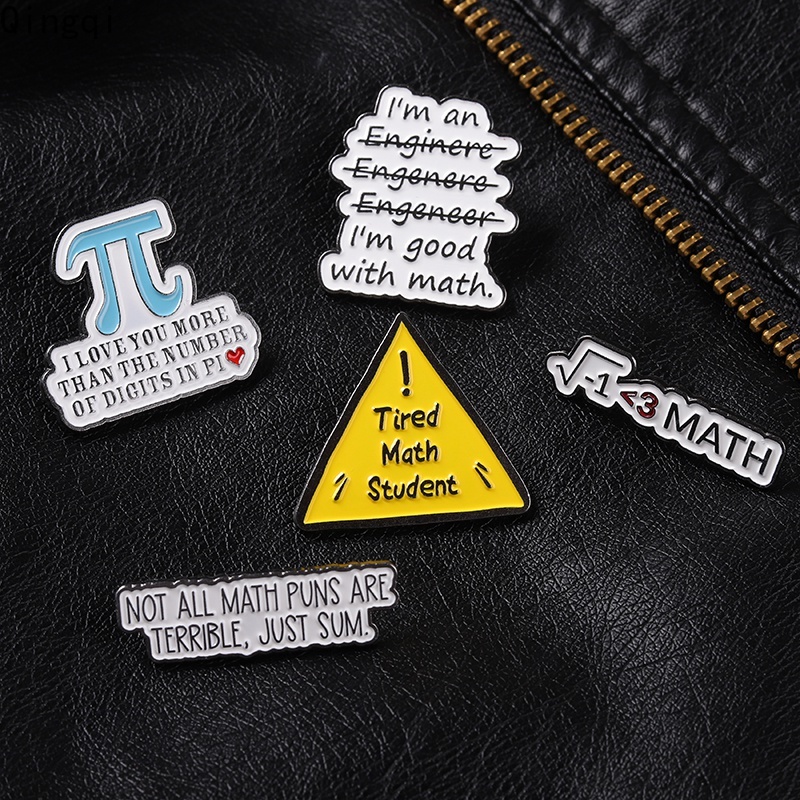 Bros Pin Enamel Desain I Love Math Untuk Tas Ransel Topi