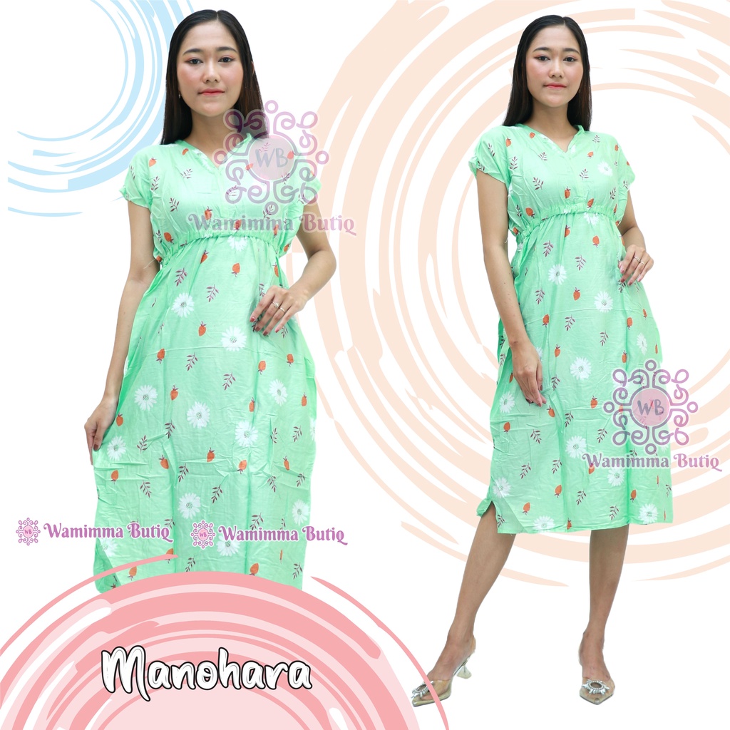 Daster Manohara Bali Daster Karet Pinggang Daster Kekinian Daster Viral Daster Manohara Panjang-Daisy-Hijau