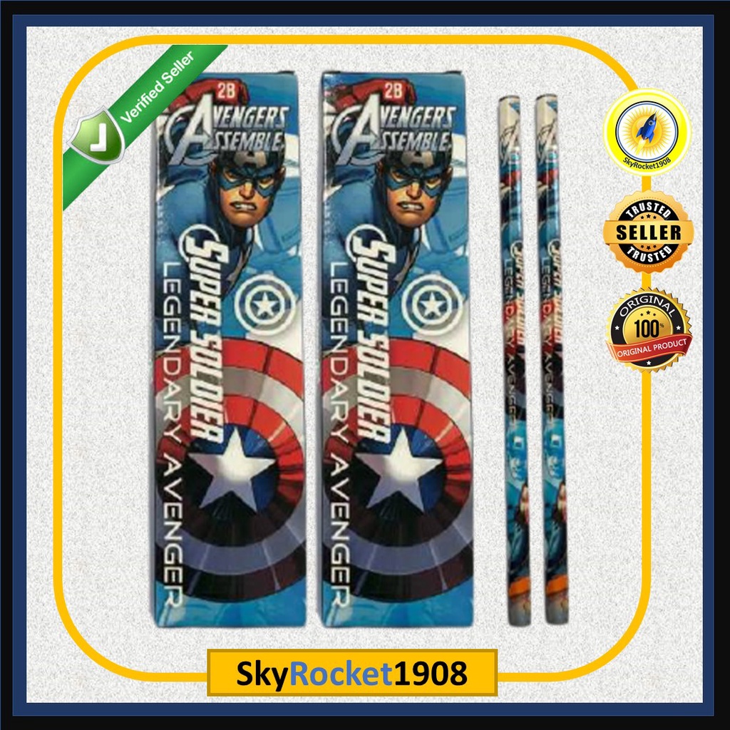 

Pensil Kayu 2B Fancy Karakter Superhero Avengers Spidermen Keren Murah