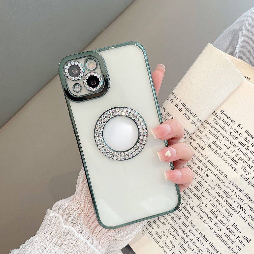 Case Transparan Glitter Berlian Imitasi Shockproof Cover Iphone 11 12 13 Pro MAX X XR XS