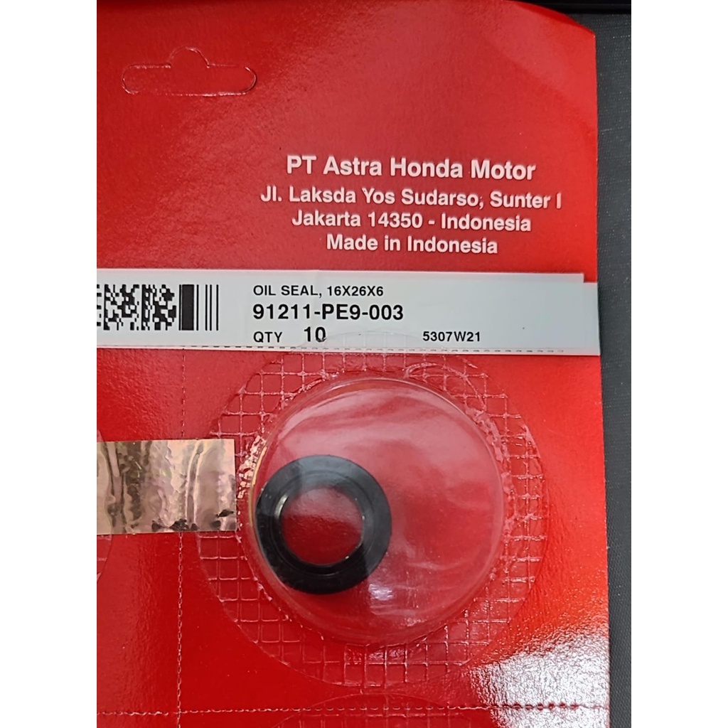 Oil Seal 16 X 26 X 6 ( Seal Engkolan ) – BeAT FI, BeAT POP eSP, Spacy, Spacy FI, Vario 110 Karbu, Vario 125 eSP &amp; Vario 150 eSP (pe9)