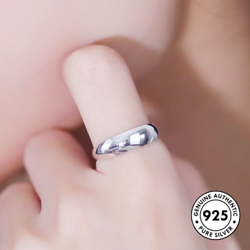 Cincin S925 Silver Glossy Untuk Pasangan