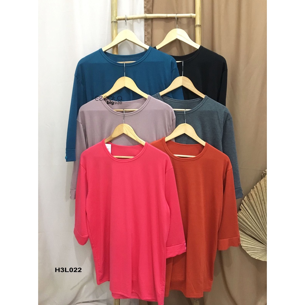 Ezpata Atasan Blouse Wanita Babyterry Blus Jumbo BigSize XXXL BB 70-100kg LD 110-140cm Polos Casual Kekinian Murah