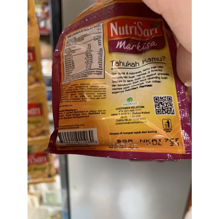 

Nutrisari markisa isi 10 sachet. Exp date lama