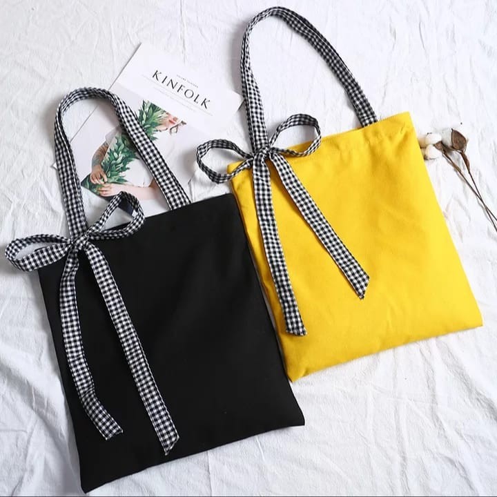 GaleryBag Totebag - Tas Tote Bag Wanita Motif Carakter Pita Polos Tas Selempang Wanita Korean Style