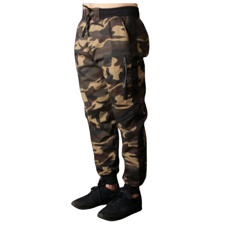 Celana jogger pria camo army loreng