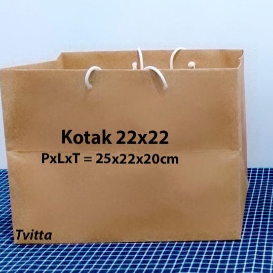 

Paperbag Polos Coklat Bolu Kotak 22x22 cm