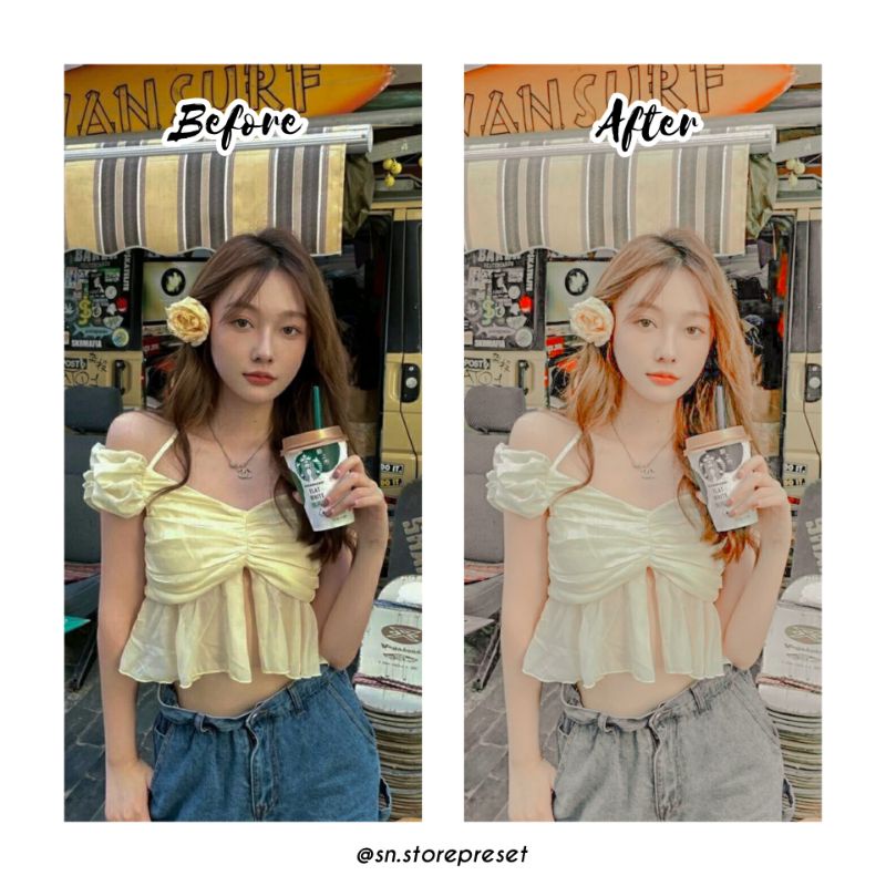 PRESET LIGHTROOM KOREAN KREME SELFIE For IOS &amp; Android (strong peach vibes)